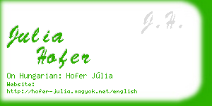 julia hofer business card