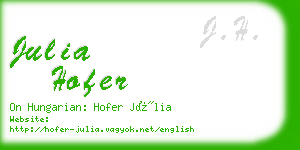 julia hofer business card